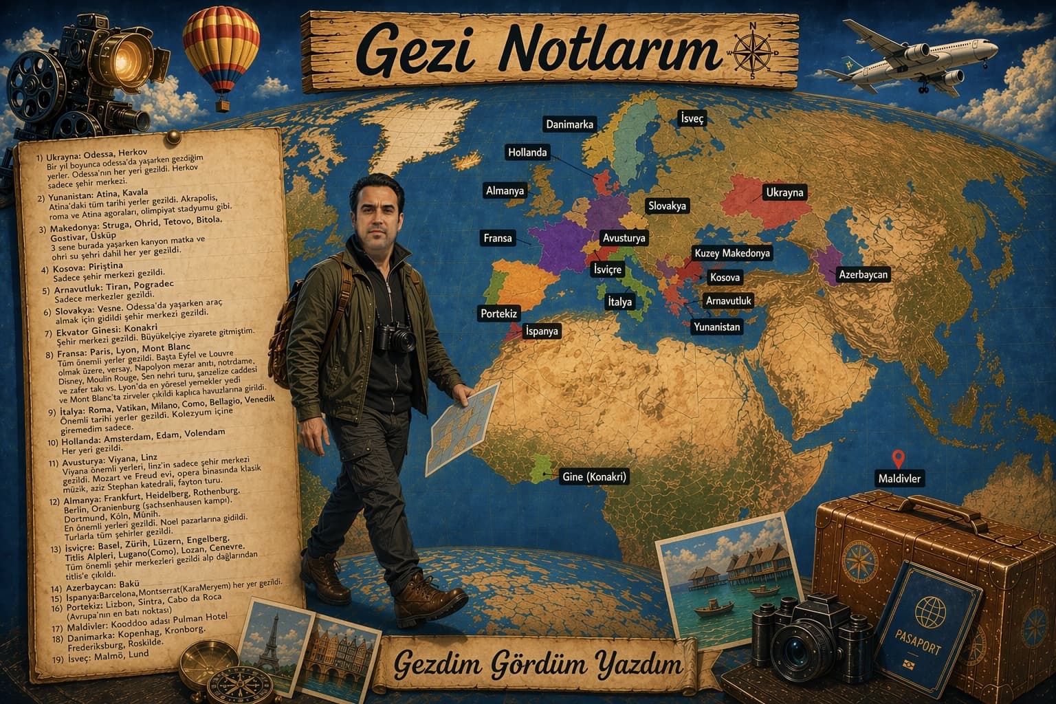 Ediz Kentkuran, Gezi Notlarım atlası üzerinde